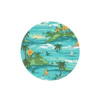 YYHWHJDE Ambientadores de coche de forma redonda con diseño de playa y océano tropical, paquete de seis tarjetas: tarjetas perfumadas colgantes para armario, baño, decoración interior del coche