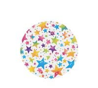 YYHWHJDE Ambientadores de coche de forma redonda con estampado de estrellas de arco iris, paquete de seis tarjetas: tarjetas perfumadas colgantes para armario, baño, decoración interior del coche