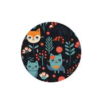 YYHWHJDE Ambientadores de coche de forma redonda con estampado de gatos y flores divertidas, paquete de seis tarjetas: tarjetas perfumadas colgantes para armario, baño, decoración interior de coche