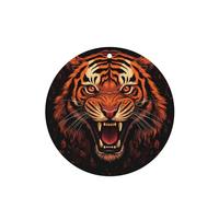 YYHWHJDE Ambientadores de coche de forma redonda con estampado de leopardo de tigre naranja, paquete de seis tarjetas: tarjetas perfumadas colgantes para armario, baño, decoración interior del coche