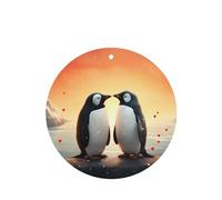 YYHWHJDE Ambientadores de coche de forma redonda con estampado de pingüinos, paquete de 6 tarjetas perfumadas colgantes para armario, baño, decoración interior de coche