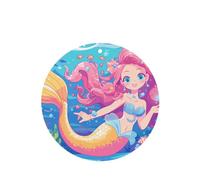 YYHWHJDE Ambientadores de coche de forma redonda con estampado de sirena de colores, paquete de seis unidades: tarjetas perfumadas colgantes para armario, baño, decoración interior de coche