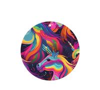 YYHWHJDE Ambientadores de coche de forma redonda con estampado de unicornios coloridos, paquete de seis tarjetas: tarjetas perfumadas colgantes para armario, baño, decoración interior del coche