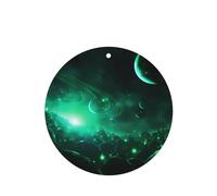 YYHWHJDE Ambientadores de coche de forma redonda con imagen de galaxia, paquete de 4: tarjetas perfumadas colgantes para armario, baño, decoración interior del coche