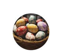 YYHWHJDE Ambientadores de coche de forma redonda con imagen de huevos de Pascua, paquete de 4: tarjetas perfumadas colgantes para armario, baño, decoración interior del coche