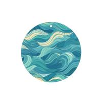 YYHWHJDE Ambientadores de coche de forma redonda con impresión de olas del océano del amanecer, paquete de seis tarjetas: tarjetas perfumadas colgantes para armario, baño, decoración interior del