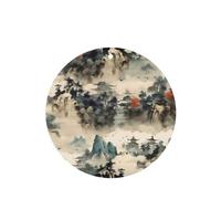 YYHWHJDE Ambientadores de coche de forma redonda con impresión de paisaje chino, paquete de seis tarjetas: tarjetas perfumadas colgantes para armario, baño, decoración interior del coche