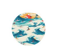 YYHWHJDE Ambientadores de coche de forma redonda, diseño de atardecer, surf, mar, surf, paisaje marino, paquete de seis tarjetas: tarjetas perfumadas colgantes para armario, baño, decoración interior