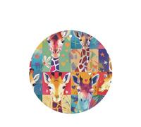 YYHWHJDE Ambientadores de coche de forma redonda para amantes de la jirafa colorida, paquete de seis tarjetas: tarjetas perfumadas colgantes para armario, baño, decoración interior de coche