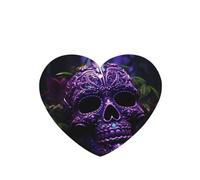 YYHWHJDE Ambientadores de coche en forma de corazón con diseño de calavera de terror púrpura y azúcar, paquete de 4: tarjetas perfumadas colgantes para armario, baño, decoración interior del coche
