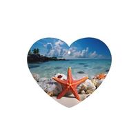 YYHWHJDE Ambientadores de coche en forma de corazón con diseño de estrella de mar y coral en la playa, paquete de seis tarjetas: tarjetas perfumadas colgantes para armario, baño, decoración interior