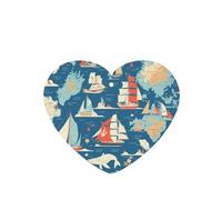 YYHWHJDE Ambientadores de coche en forma de corazón con diseño de mapa de velero, paquete de seis tarjetas perfumadas para colgar en el armario, baño, decoración interior del coche