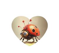 YYHWHJDE Ambientadores de coche en forma de corazón con diseño de mariquita de caricatura, paquete de seis unidades: tarjetas perfumadas colgantes para armario, baño, decoración interior de coche