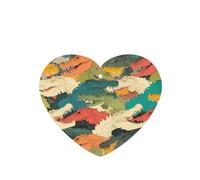 YYHWHJDE Ambientadores de coche en forma de corazón con estampado de piel de cocodrilo colorida, paquete de seis tarjetas: tarjetas perfumadas colgantes para armario, baño, decoración interior de