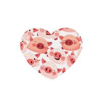 YYHWHJDE Ambientadores de coche en forma de corazón con impresión de cara de cerdo rosa, paquete de seis tarjetas perfumadas colgantes para armario, baño, decoración interior de coche
