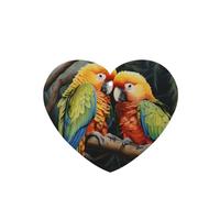 YYHWHJDE Ambientadores de coche en forma de corazón con impresión de loros de dos colores, paquete de seis tarjetas: tarjetas perfumadas colgantes para armario, baño, decoración interior de coche