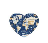 YYHWHJDE Ambientadores de coche en forma de corazón con impresión de mapa del mundo, paquete de seis tarjetas perfumadas para colgar en el armario, baño, decoración interior del coche