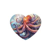 YYHWHJDE Ambientadores de coche en forma de corazón con impresión de tentáculos de pulpo, paquete de seis tarjetas: tarjetas perfumadas colgantes para armario, baño, decoración interior de coche
