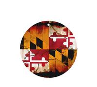 YYHWHJDE Ambientadores de madera vintage con diseño de bandera de Maryland de forma redonda, paquete de seis tarjetas: tarjetas perfumadas colgantes para dormitorio, baño, decoración interior del