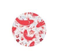 YYHWHJDE Ambientadores japoneses de forma redonda con estampado de peces de carpa roja, paquete de seis tarjetas: tarjetas perfumadas colgantes para armario, baño, decoración interior del coche