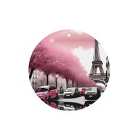 YYHWHJDE Ambientadores para coche, diseño de la Torre Eiffel de París, diseño floral rosa, paquete de seis tarjetas aromáticas para colgar en el armario, baño, decoración interior del coche