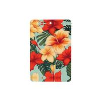YYHWHJDE Ambientadores rectangulares con estampado de flores tropicales para coche, paquete de seis unidades: tarjetas perfumadas colgantes para armario, baño, decoración interior del coche