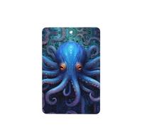 YYHWHJDE Ambientadores rectangulares con estampado de pulpo azul, paquete de seis unidades: tarjetas perfumadas colgantes para armario, baño, decoración interior de coche