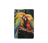 YYHWHJDE Ambientadores rectangulares de dos colores con impresión de loros para coche, paquete de seis unidades: tarjetas perfumadas colgantes para armario, baño, decoración interior de coche