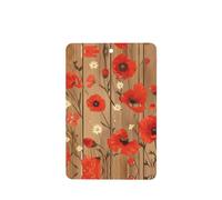YYHWHJDE Ambientadores rectangulares de madera con estampado de flores rojas, paquete de seis tarjetas: tarjetas perfumadas colgantes para armario, baño, decoración interior de coche