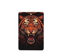 YYHWHJDE Ambientadores rectangulares para coche, con estampado de leopardo y tigre naranja, paquete de seis tarjetas: tarjetas perfumadas colgantes para armario, baño, decoración interior de coche