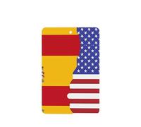 YYHWHJDE Ambientadores rectangulares para coche, diseño de bandera de España americana, paquete de seis tarjetas perfumadas para colgar en el armario, baño, decoración interior del coche
