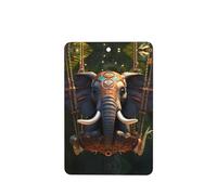 YYHWHJDE Ambientadores rectangulares para coche, diseño de elefante tropical, paquete de seis unidades: tarjetas perfumadas colgantes para dormitorio, baño, decoración interior de coche