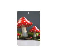 YYHWHJDE Ambientadores rectangulares para coche, diseño de hongos rojos, paquete de seis tarjetas perfumadas para colgar en el armario, baño, decoración interior del coche