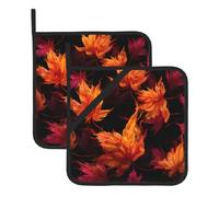 YYHWHJDE Autumn Maple is on fire Prints - Juego de alfombrillas cuadradas de dos piezas, aisladas, gruesas, impermeables, fáciles de limpiar