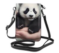 YYHWHJDE Baby Pandas Picture - Teléfono móvil para mujer con prepucio de cuero, cubierta cruzada, correa de hombro ajustable pequeña