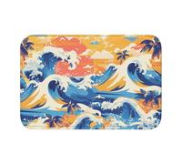 YYHWHJDE Beach Maui Hawaii - Alfombra lavable con diseño de olas de mar y nubes, antideslizante y gruesa, adecuada para baños, dormitorios, alfombras lavables de 16 x 24 pulgadas