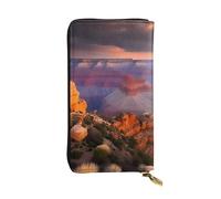 YYHWHJDE Beauty Grand Canyon - Cartera larga de cuero de calidad con impresión diseñada para niñas y mujeres a la moda, elegante, 19 x 10,5 cm, Black, Talla única