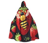 YYHWHJDE Bee On Strawberry Picture - Chaqueta larga con capucha para adultos, para Halloween, adecuada para hombres y mujeres