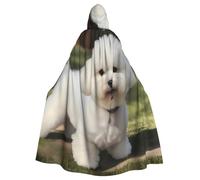 YYHWHJDE Bichon Frise - Capa con capucha para hombre y mujer, diseño de perro para Halloween
