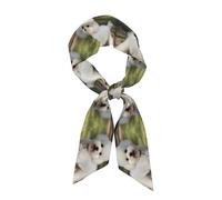 YYHWHJDE Bichon Frise Dog Prints - Bufanda de moda para mujer, adecuada como bufandas, bufandas para el pelo, diademas, diademas