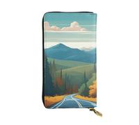 YYHWHJDE Blue Ridge Parkway Mountains - Cartera larga de piel de calidad diseñada para niñas y mujeres a la moda, elegante, 19 x 10,5 cm, Black, Talla única