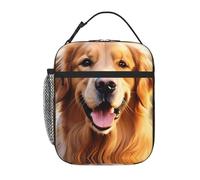 YYHWHJDE Bolsa de almuerzo portátil aislada con bonito patrón de perro Golden Retriever, reutilizable, duradera para hombres y mujeres