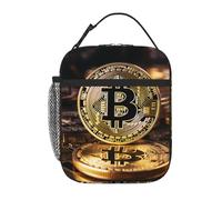 YYHWHJDE Bolsa de almuerzo portátil aislada con patrón de Bitcoin, reutilizable, duradera para hombres y mujeres