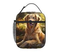 YYHWHJDE Bolsa de almuerzo portátil aislada con patrón Golden Retriever, reutilizable, duradera para hombres y mujeres