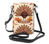YYHWHJDE Bolso bandolera de piel con diseño de pavo con hojas de arce para mujer, impermeable y duradero