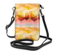 YYHWHJDE Bolso bandolera de piel con estampado de copas de vino para mujer, impermeable y duradero