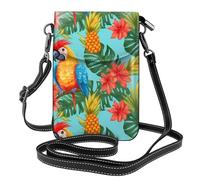 YYHWHJDE Bolso bandolera de piel para mujer, diseño de loro, piña y pájaro, de verano, impermeable y duradero