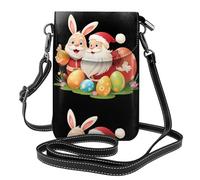 YYHWHJDE Bolso bandolera de piel para mujer, diseño de Papá Noel y huevos de Pascua, impermeable y duradero