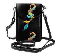 YYHWHJDE Bolso cruzado pequeño de cuero con estampado de cola colorida para mujer, impermeable y duradero