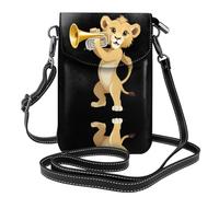 YYHWHJDE Bolso pequeño para teléfono celular, 19,3 x 12,4 cm, diseño de cachorro de león, funda cruzada de piel con solapa para mujer, perfecta para caminar, acampar